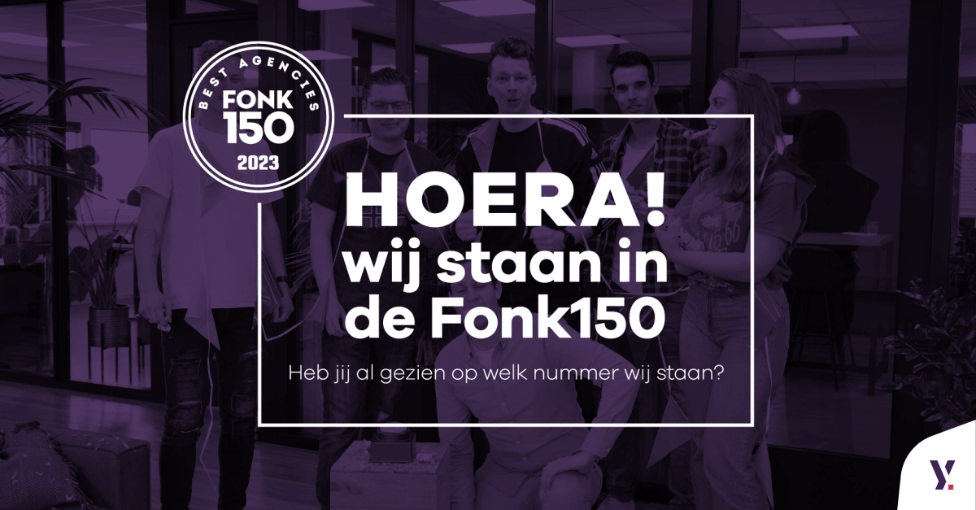 Collega's vieren met elkaar feest, omdat ze in de FONK150 Best Agencies 2023 staan!